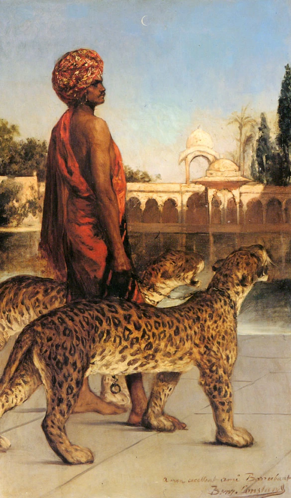 Jean - Joseph Benjamin, Constant, Guardia di Palazzo con due leopardi